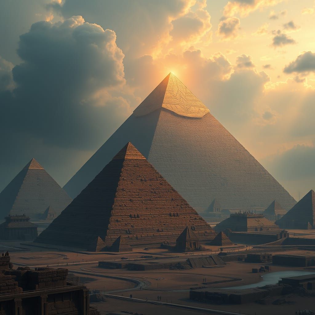 Ancient Egyptian Pyramids in Grand Cinematic Style