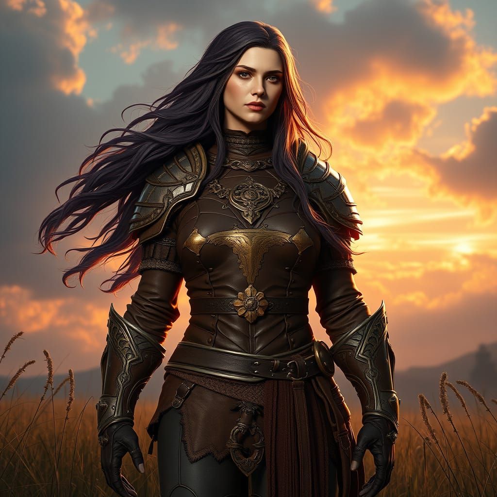 Ethereal Fantasy Giantess in Leather Armor