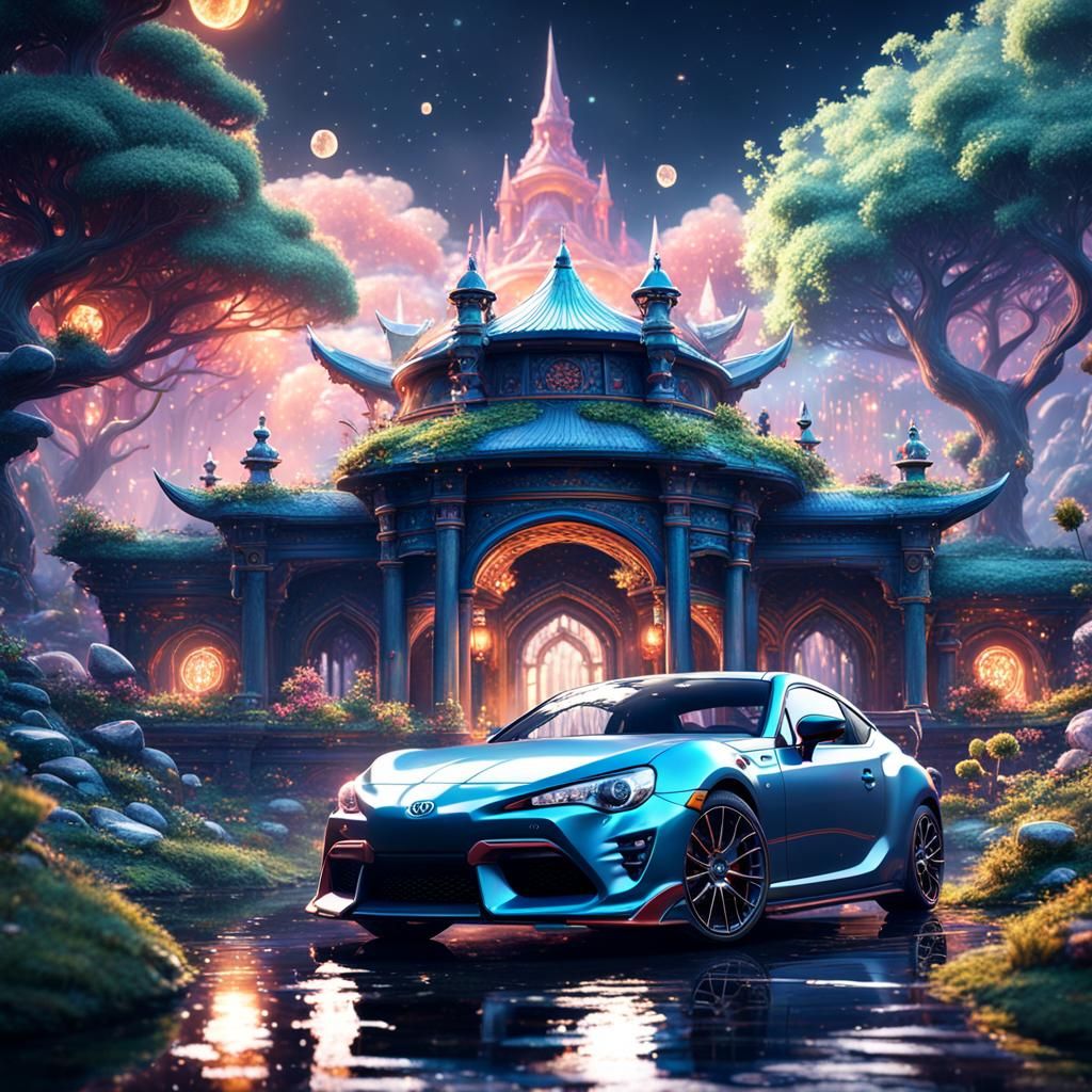 A toyota 86 in a fairy world
