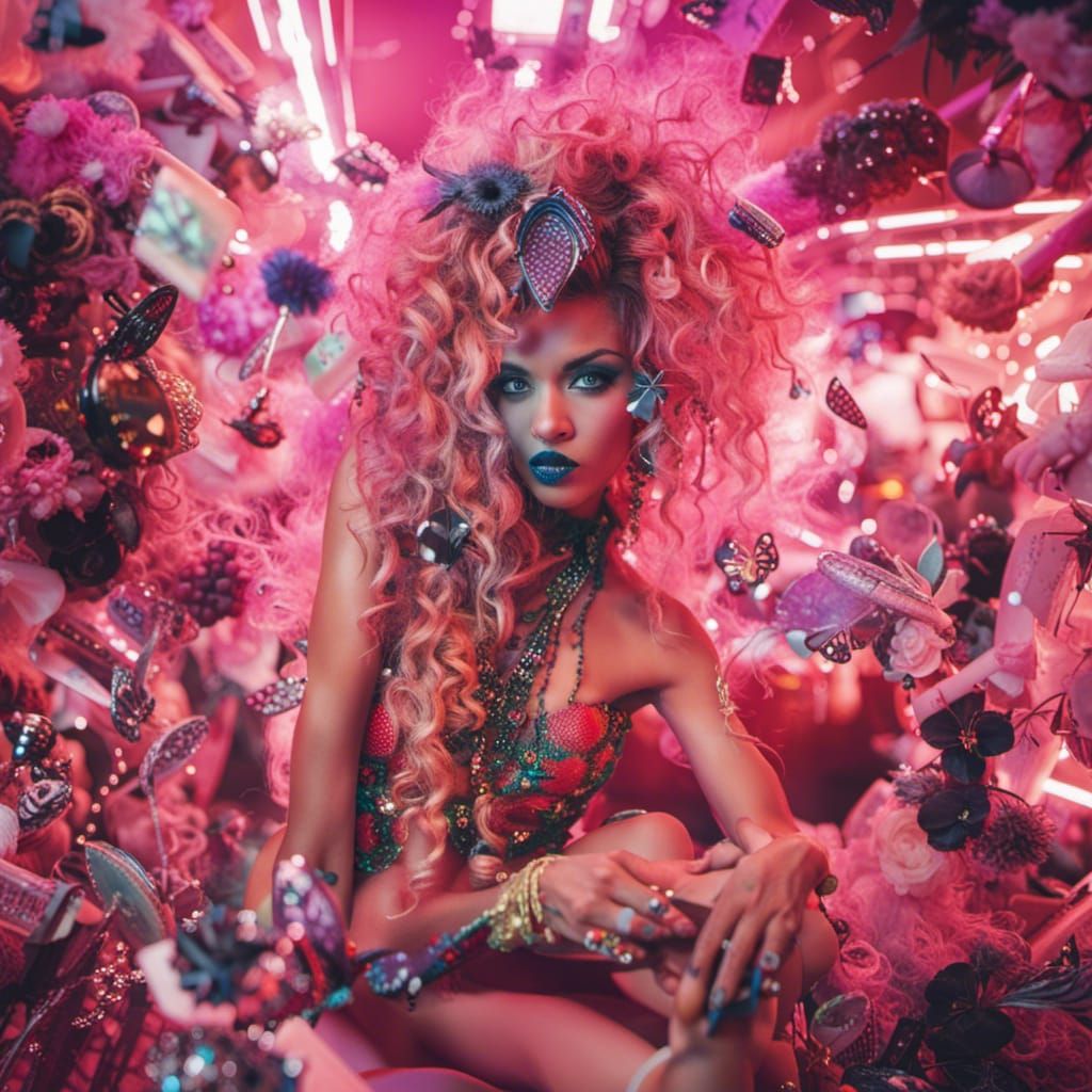 Edge of Digital Paradise in Lachapelle Style