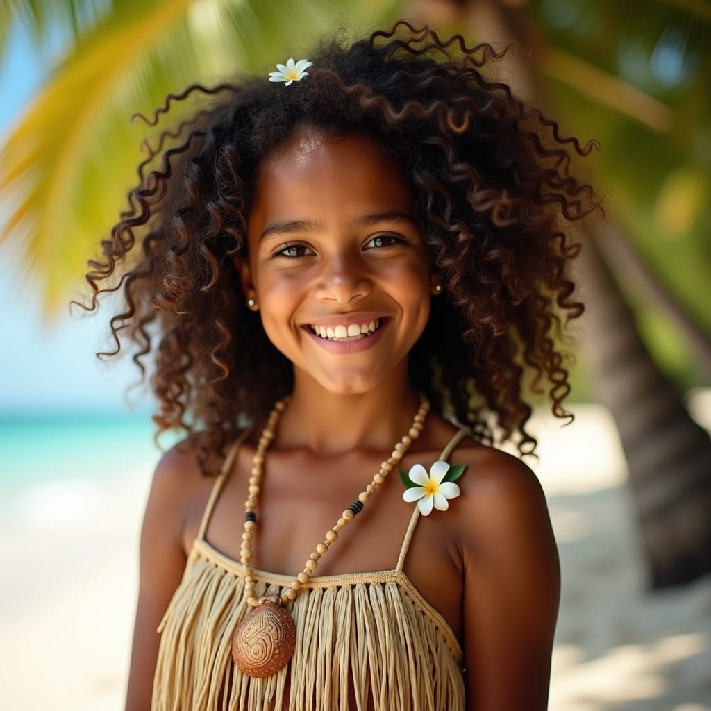 Radiant Island Girl Portrait in High Detail