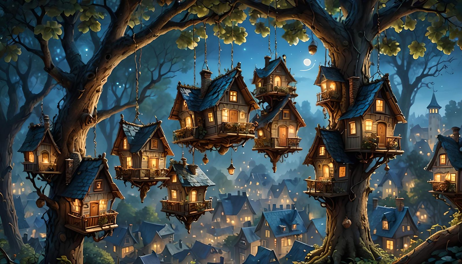 Magical Forest Apartments at Blue Hour