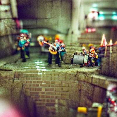 Band Plays in Sewers: Tilt-Shift 35mm Photo