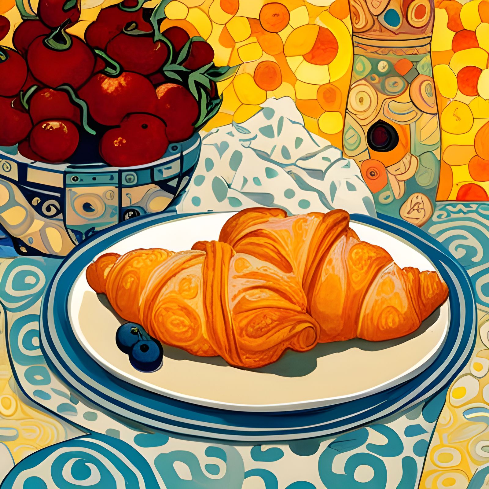 Croissants in Art Nouveau Style