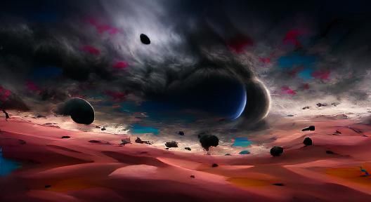 Dark Planet with Beautiful Sky, Conceptual Art