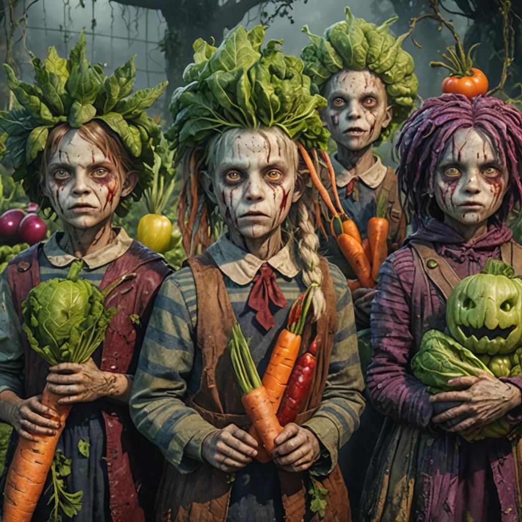 Scary Vegetable Children Fantasy Concept Art