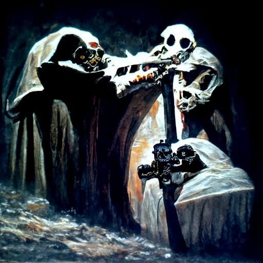 Memento Mori: Oil Painting of Death and Roses