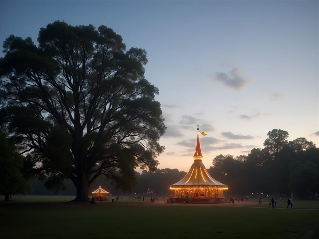 Colorful Carnival Under the Trees