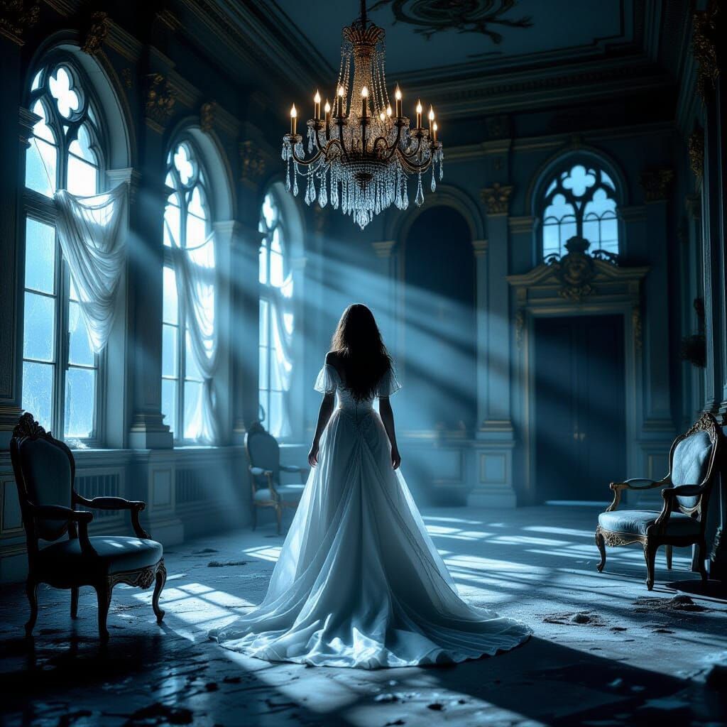 Spectral Woman in Decaying Ballroom