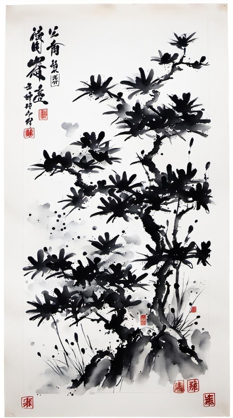 Classic Chinese Ink Painting of Nature