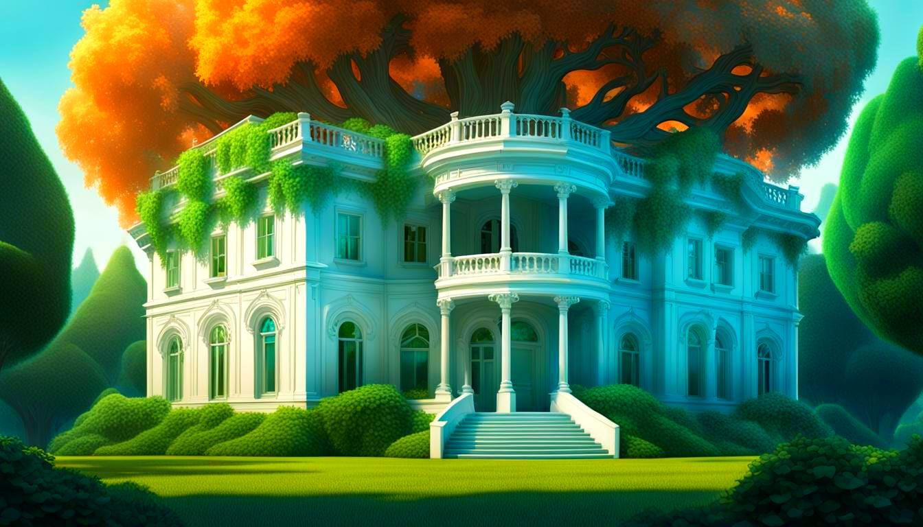 beautiful white fantastic house