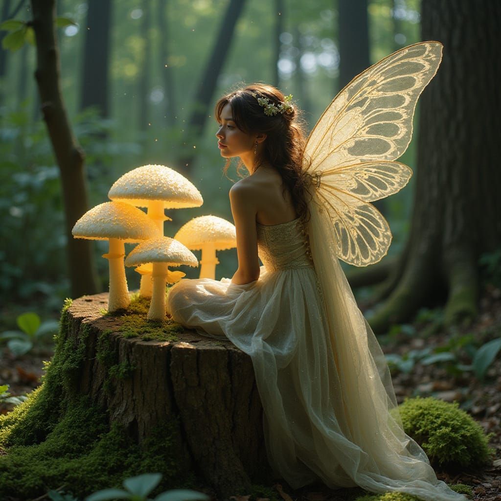 Enchanted Fairy Amidst Whimsical Forest