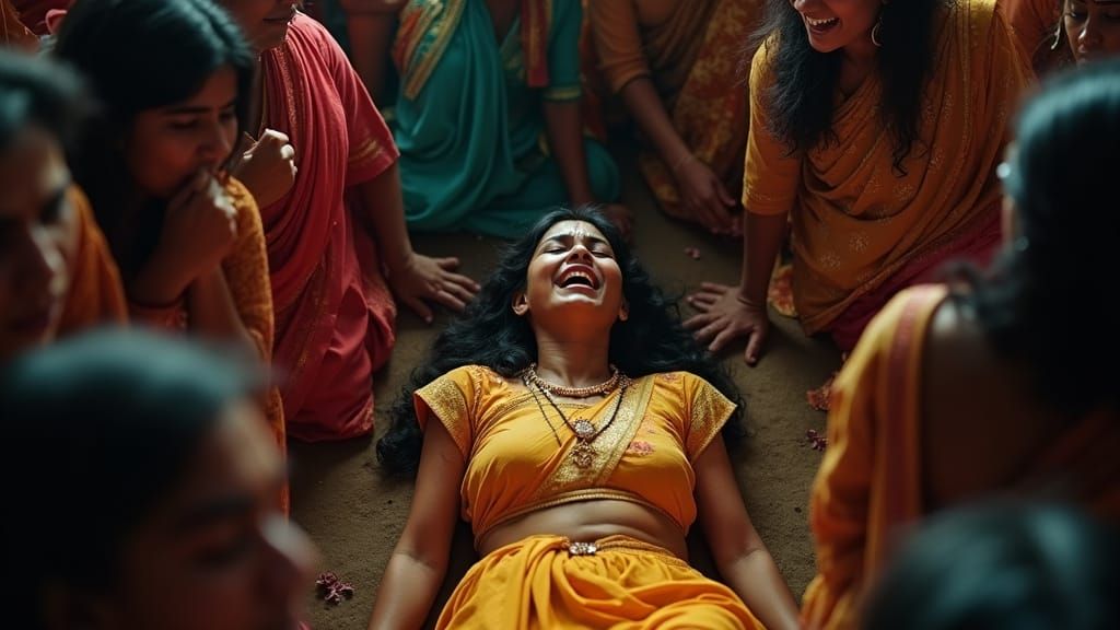 Traditional Indian Women in Mourning