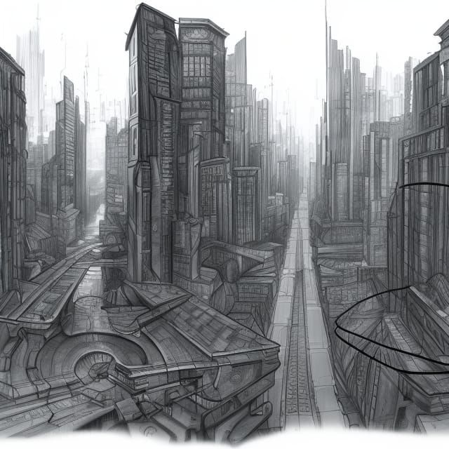 Dark Cityscape Digital Art