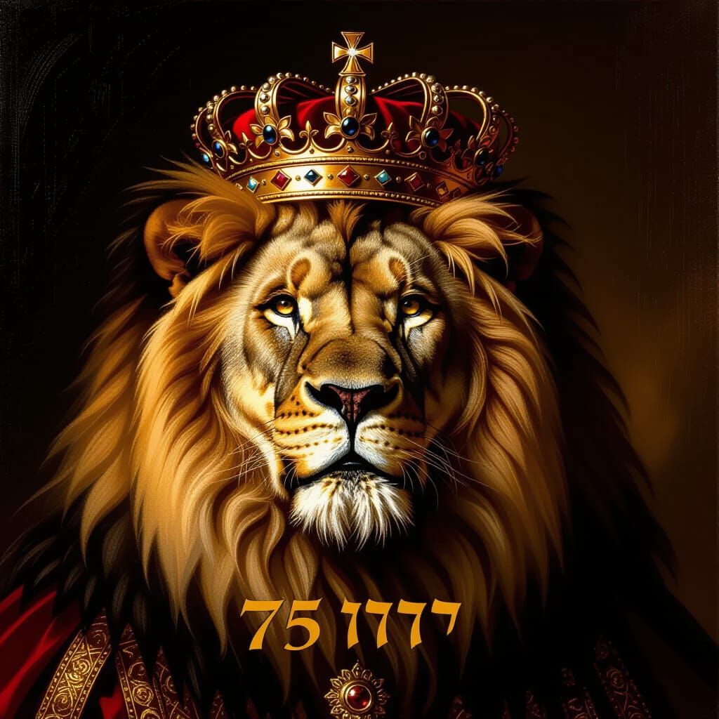 Regal Lion Portrait in Renaissance Style