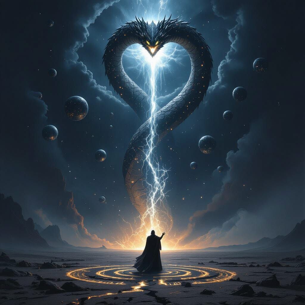 Cosmic Serpent Rises from Sky Fracture as Living Eclipse