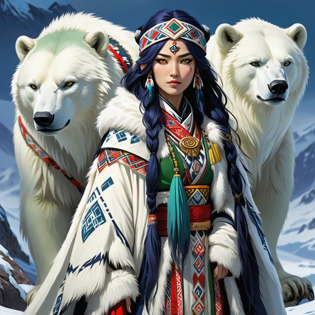 Druid in Icewind Dale with Ainu-Inspired Attire