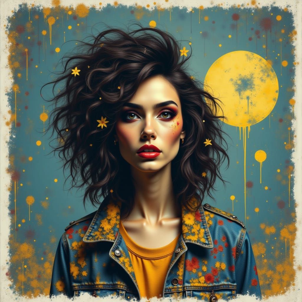 Vibrant Chromatic Explosion in a Cyberpunk Aesthetic