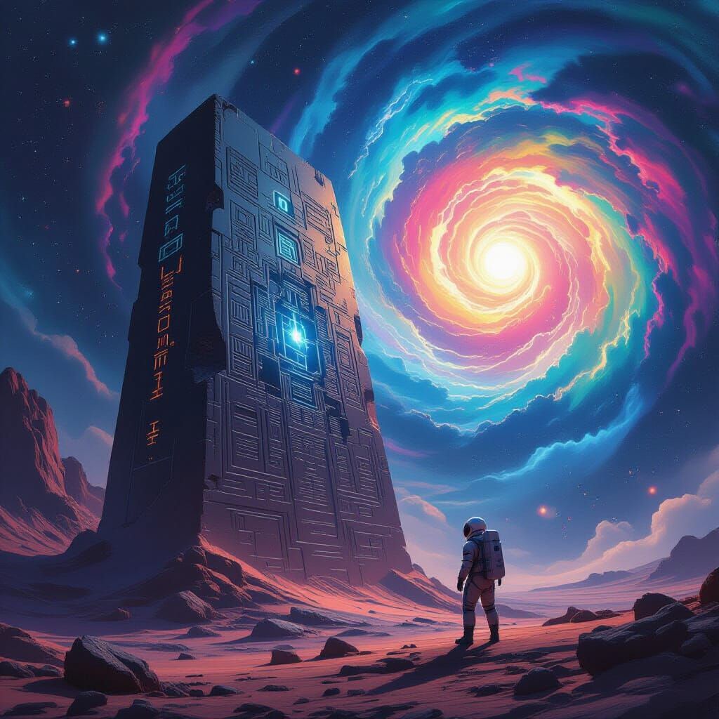 Astronaut Discovers Glowing Hieroglyph Structure on Alien Pl...