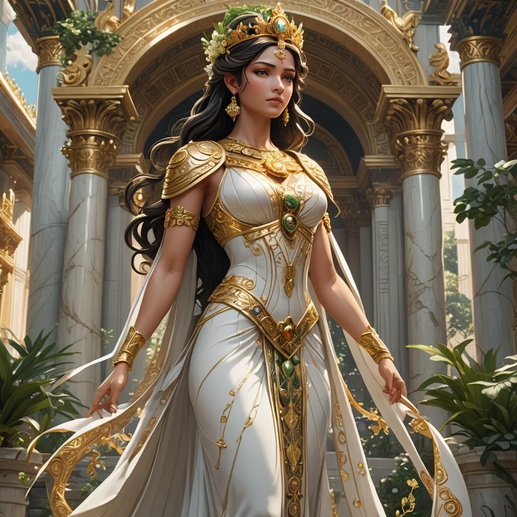 Queen Hera in Olympian Palace, 3D Anime Art