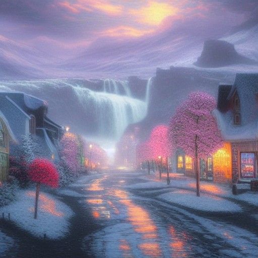 Ethereal Iceland Cityscape in Luminist Style