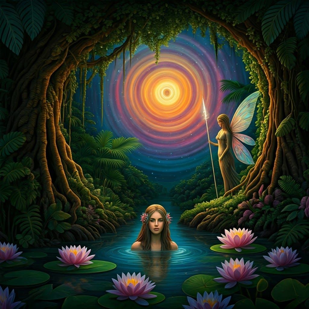 Mermaid and jungle with a fairy 8