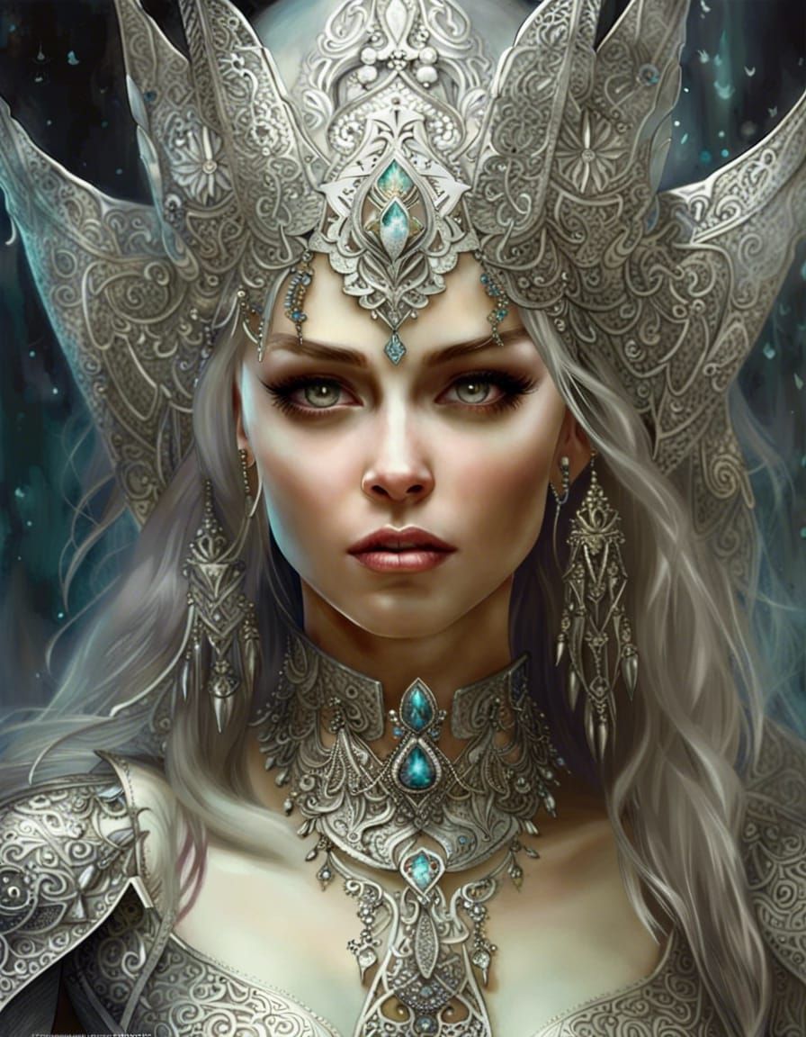 Warrior Princess in Jeweled Armor: Hyperrealistic Fantasy
