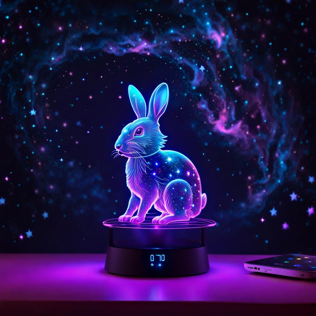 Sci-Fi Hologram Rabbit Night Light