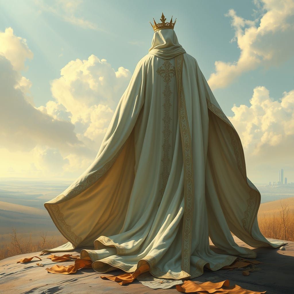 Regal Figure Embodies New Creation in Ethereal Landscape