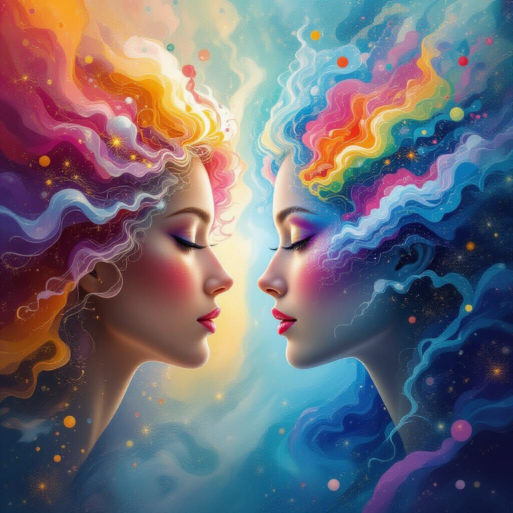 Colorful Synesthesia Depicting Feminine Opposites and Neurop...