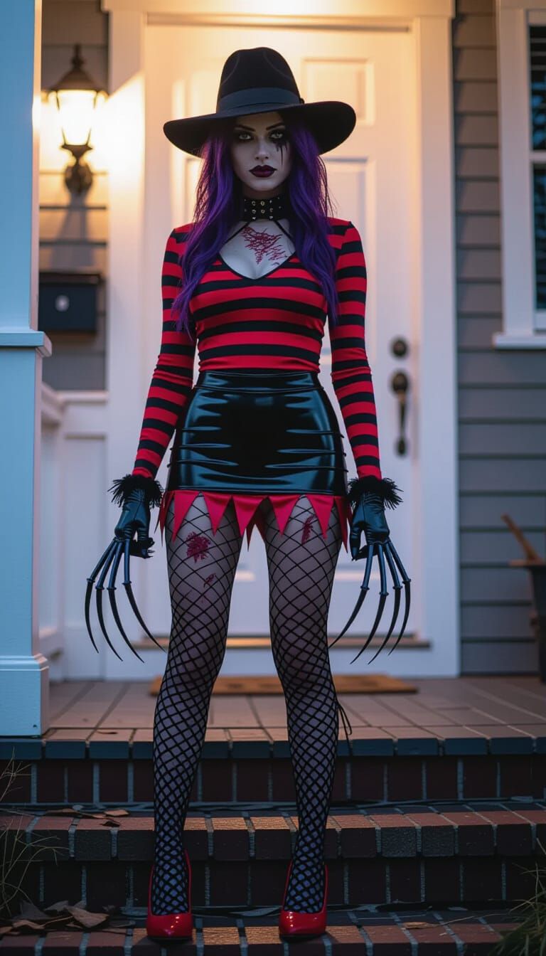 Gothic Horror Woman in Latex with Talon Claws