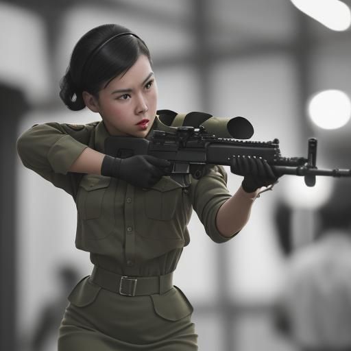 1950s Female Soldiers in Combat Photography