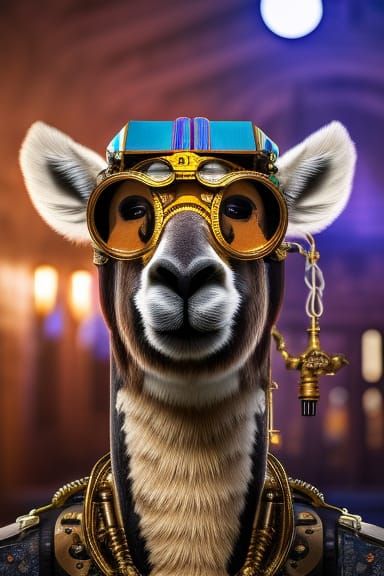 Steampunk lama pastor in lamas temple