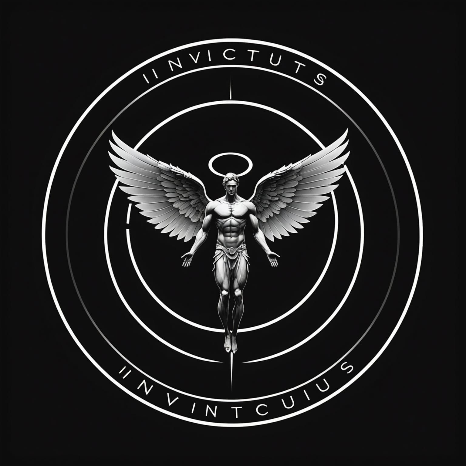 Angel Logo with Lightning Effects and Text