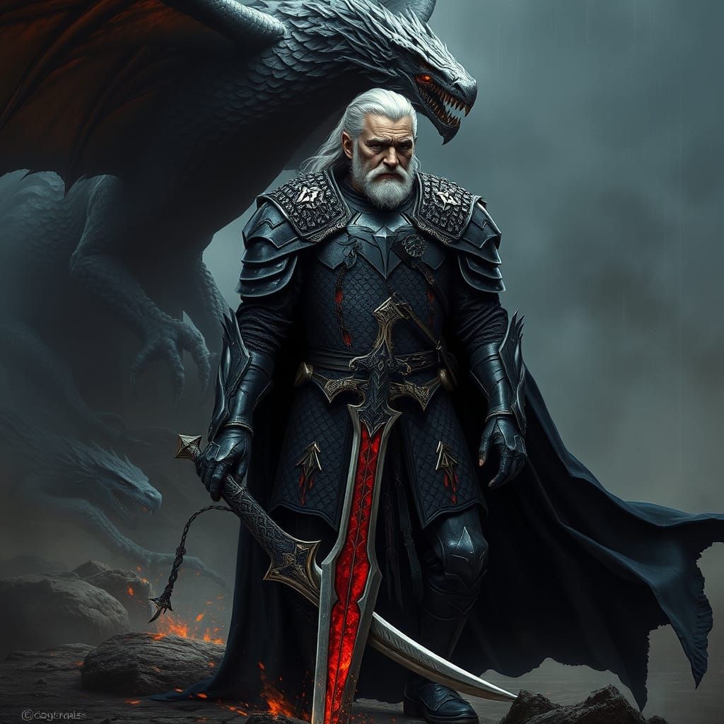 Dark Fantasy Prince in Dragon Armor