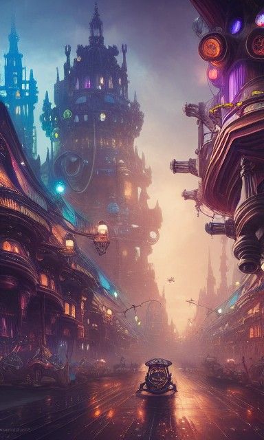 Fantasy steampunk city