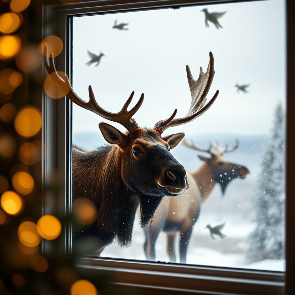 Christmas Reindeer Falling From the Sky: A Humorous Scene