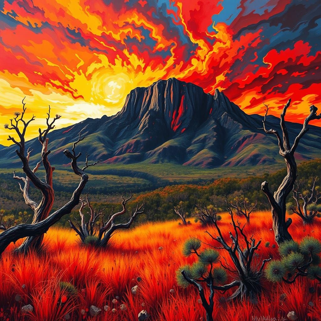 Mount Wingin, 'Burning Mountain. Australia
15000 year old underground burning coal-fire.