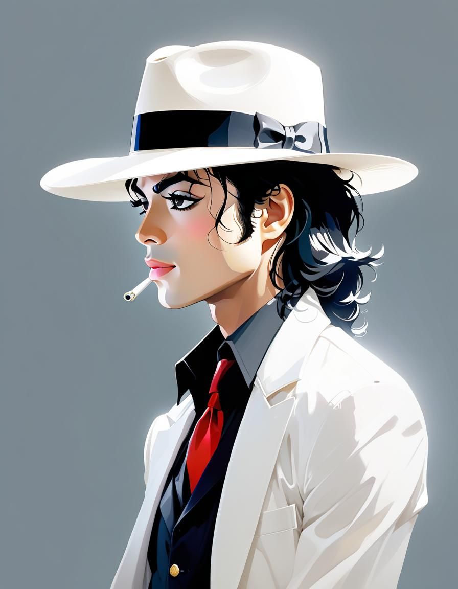 Michael Jackson Anime Portrait in Studio Ghibli Style