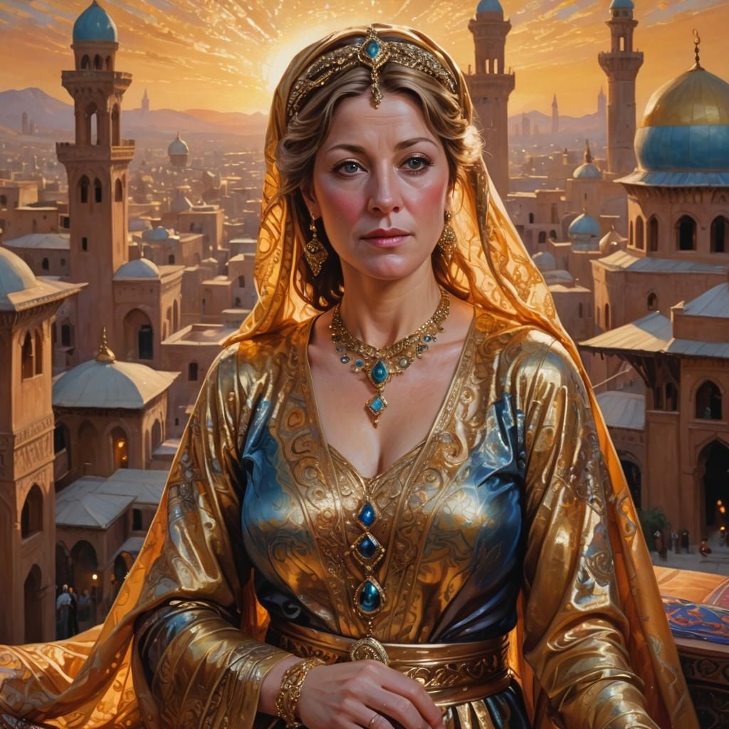 Opulent Portrait in Arabian Nights Style