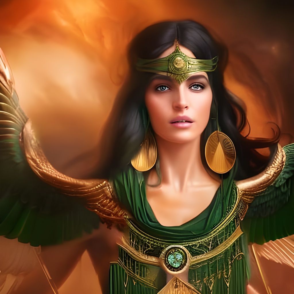 Goddess Isis-Hekate in Egyptian Style, Digital Painting
