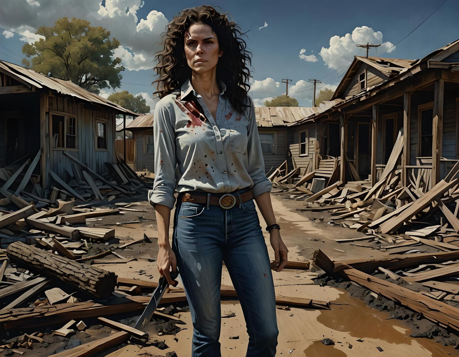 Hyperrealistic Digital Painting of Woman with Dark Hair