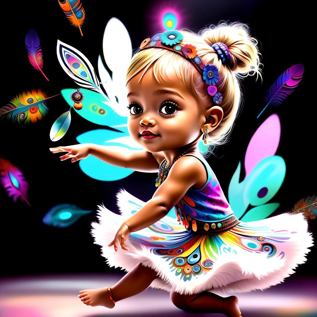 Psychedelic Dancer in Surrealist Oil Painting