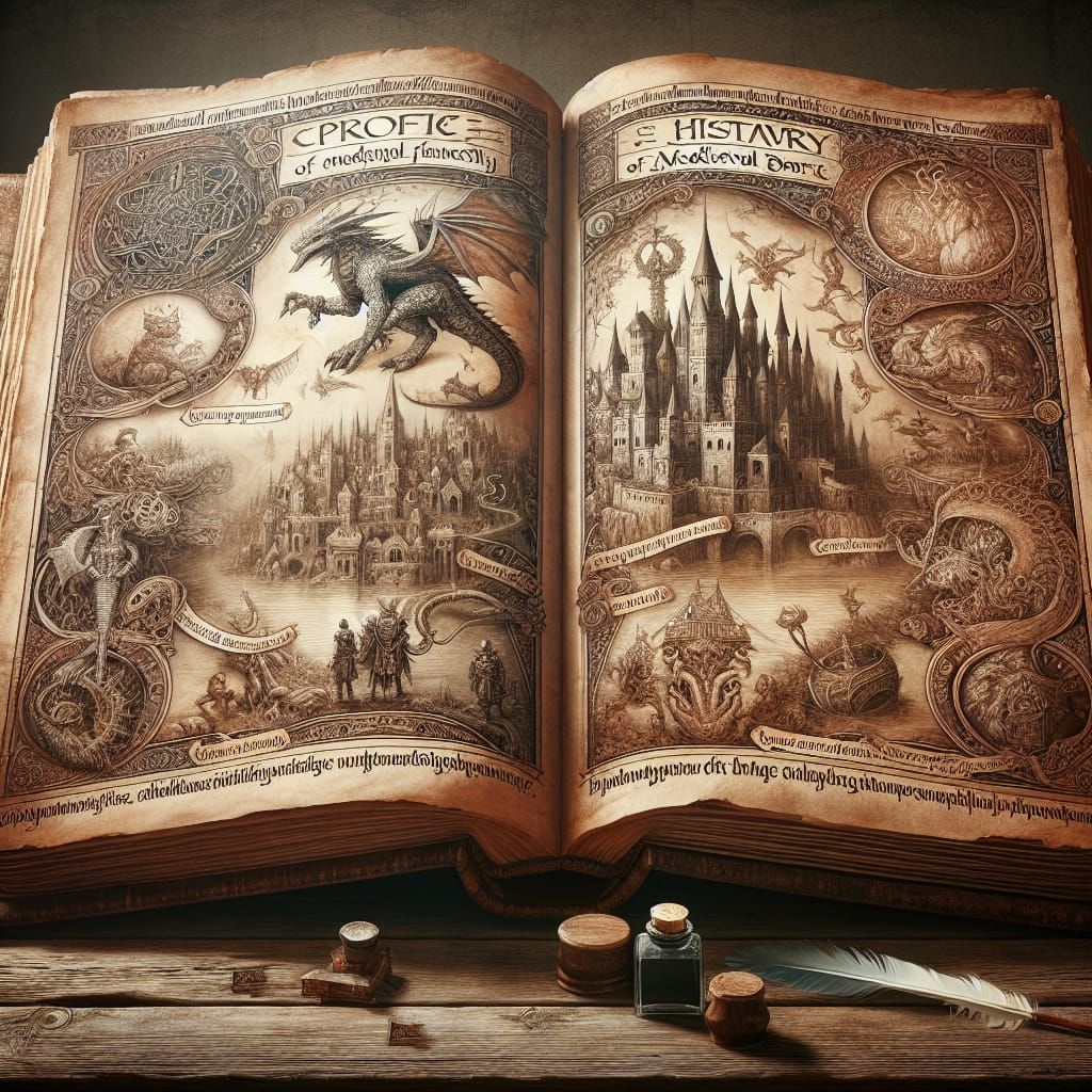 Medieval Fantasy World Profile in Open Book