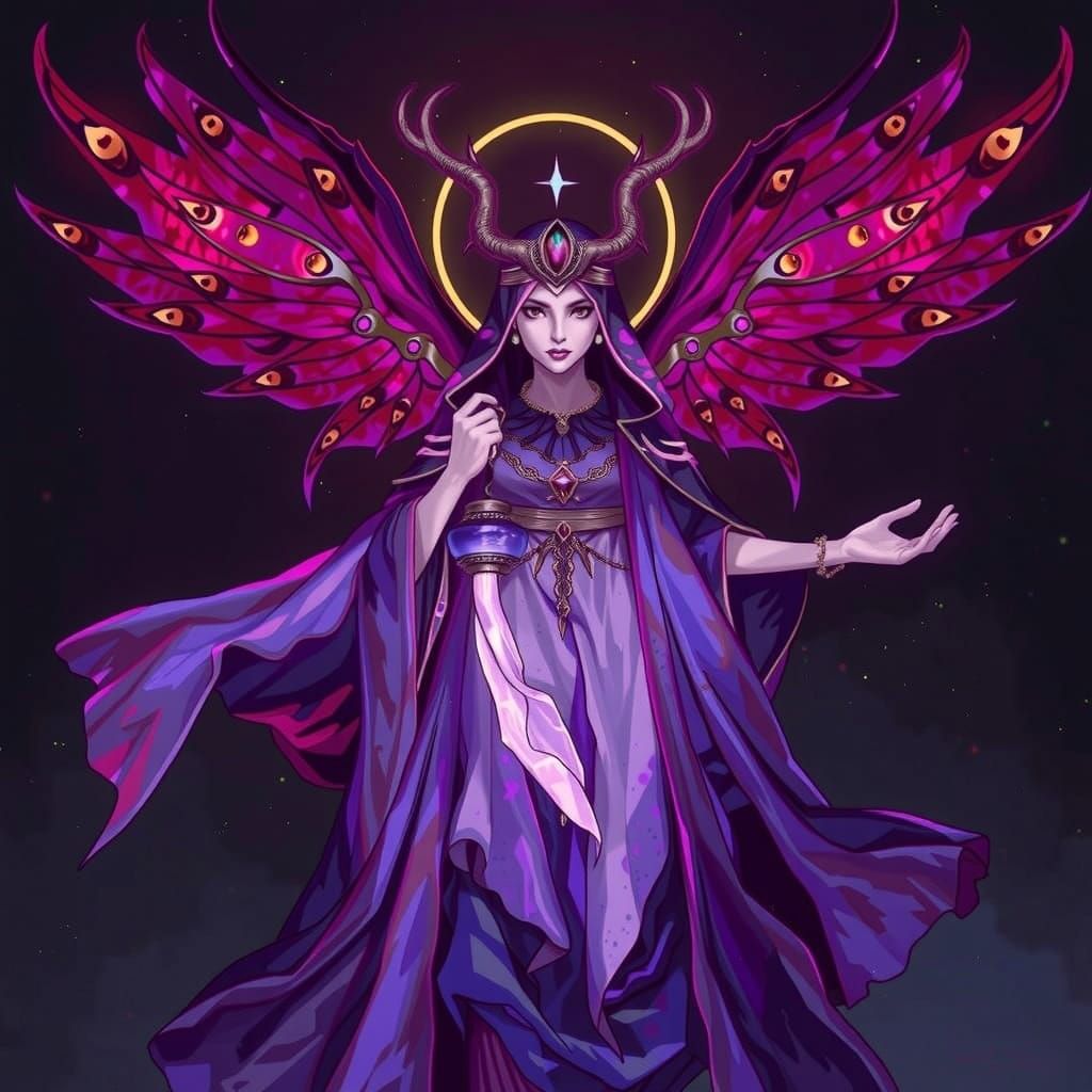 Mystical Goddess of Guidance in Dark Fantasy Style