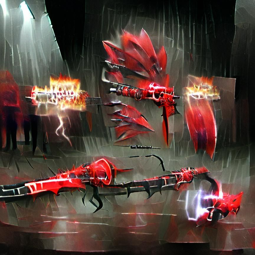 Futuristic Red Weapon Concept Art