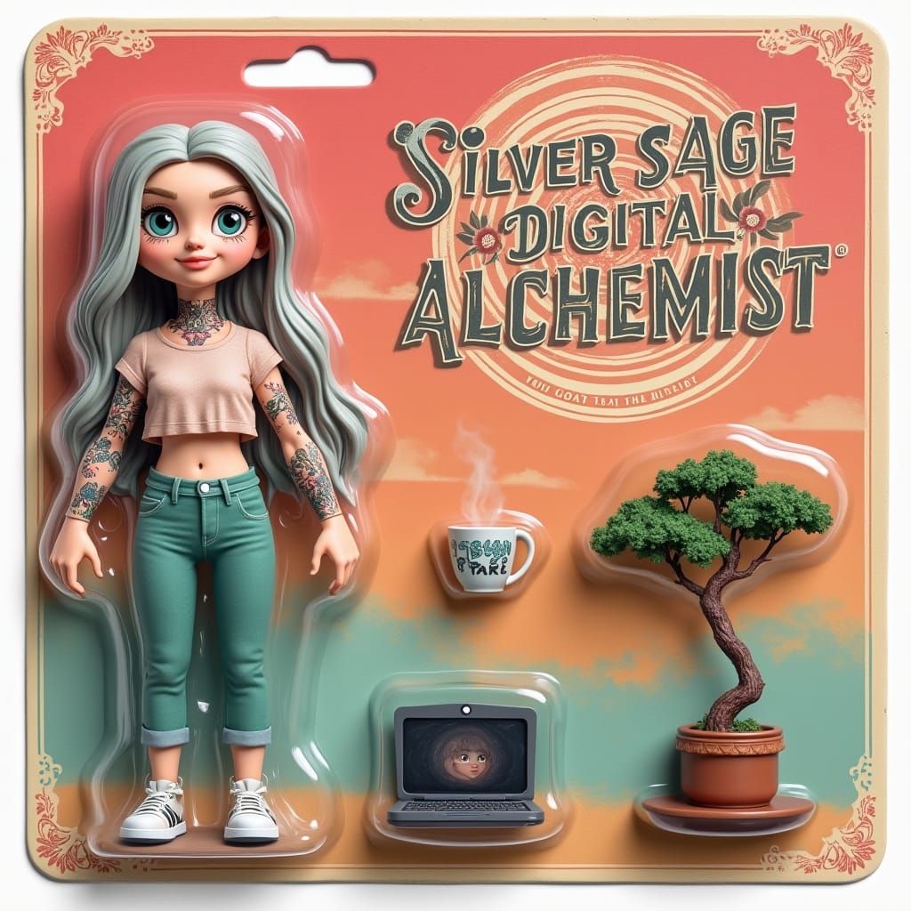Whimsical Grandma Action Figure in Retro Style Packaging