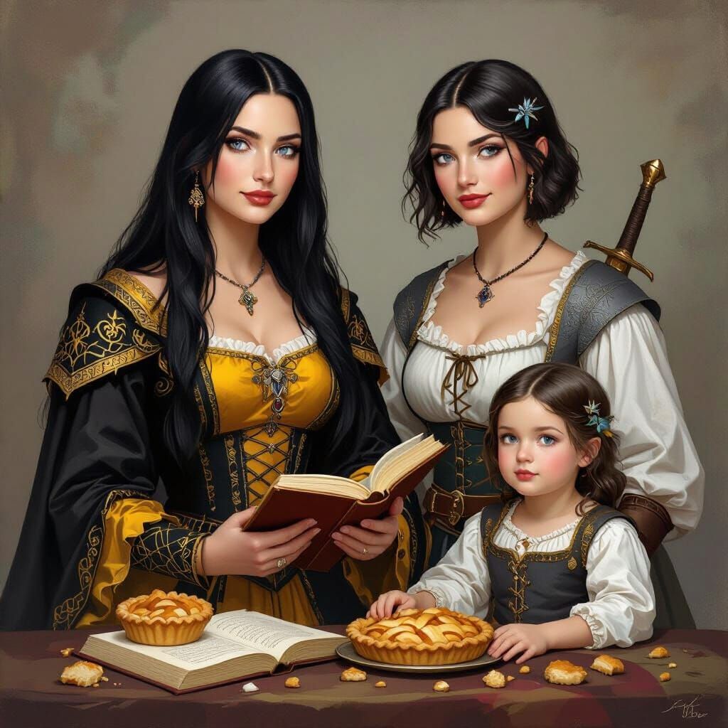 Medieval Royal Lesbian Family Portrait