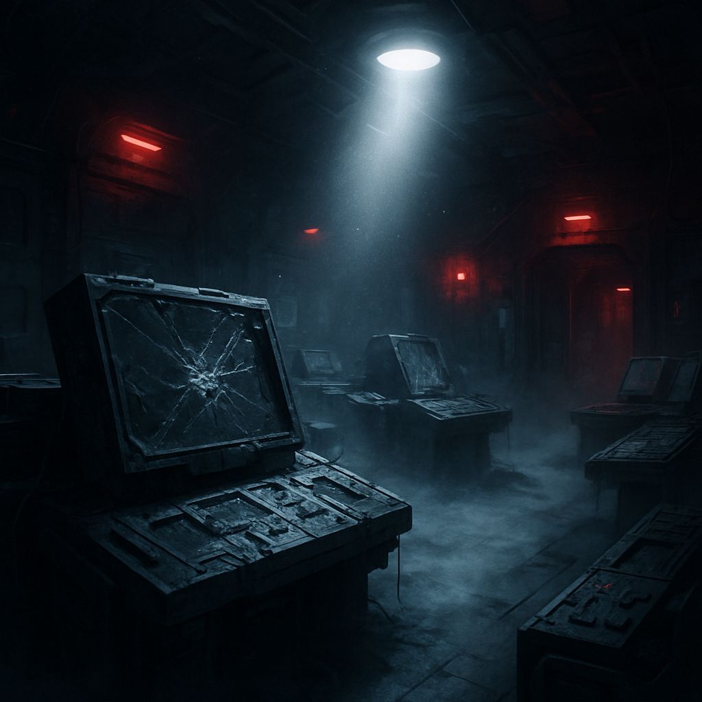 Abandoned Space Station Interior in Chiaroscuro