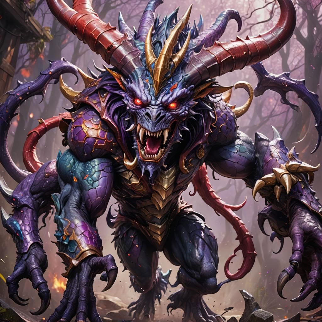 Detailed Monster Concept Art with Diamond Scales